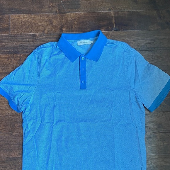 Bugatchi Sky Blue Polo with Royal Blue Details - Picture 3 of 10